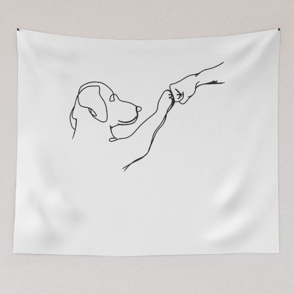 Item preview, Dog Paw Fist Bump Line Art Shirt designed and sold by KiblyTees.