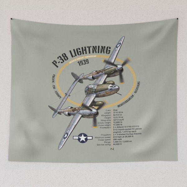 Item preview, P-38 Lightning Plane White designed and sold by MUNZdesign.