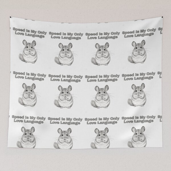 Item preview, Fast Chinchilla Zoomies Love Language Sketch designed and sold by NatureUnleashed.
