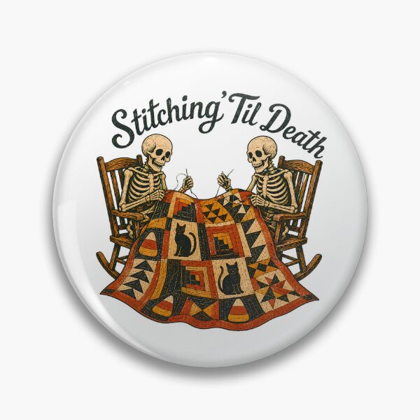 Item preview, Skeleton Sewing Patchwork Quilt Gothic Crafting Motif designed and sold by chattsuede.