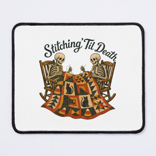 Item preview, Skeleton Sewing Patchwork Quilt Gothic Crafting Motif designed and sold by chattsuede.