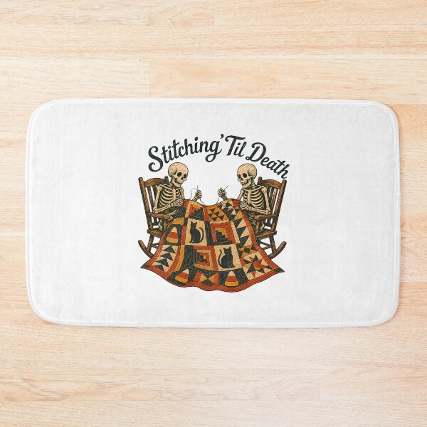 Item preview, Skeleton Sewing Patchwork Quilt Gothic Crafting Motif designed and sold by chattsuede.