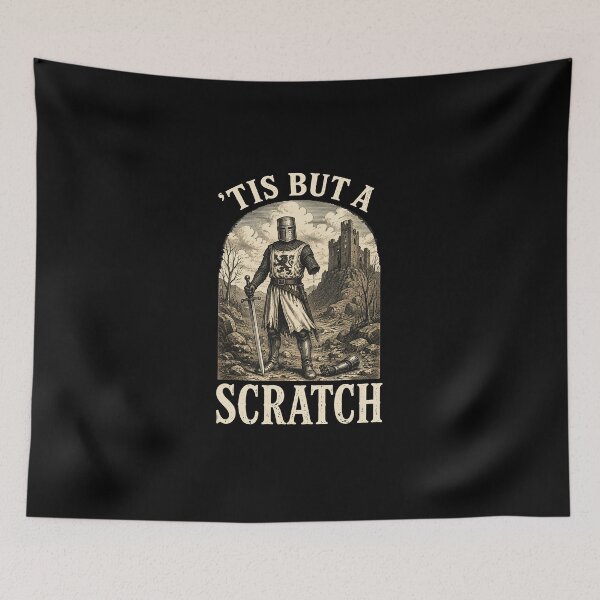 Item preview, Funny Tis But A Scratch Medieval Warrior Knight Sarcasm 2 designed and sold by Jikkermanccini.