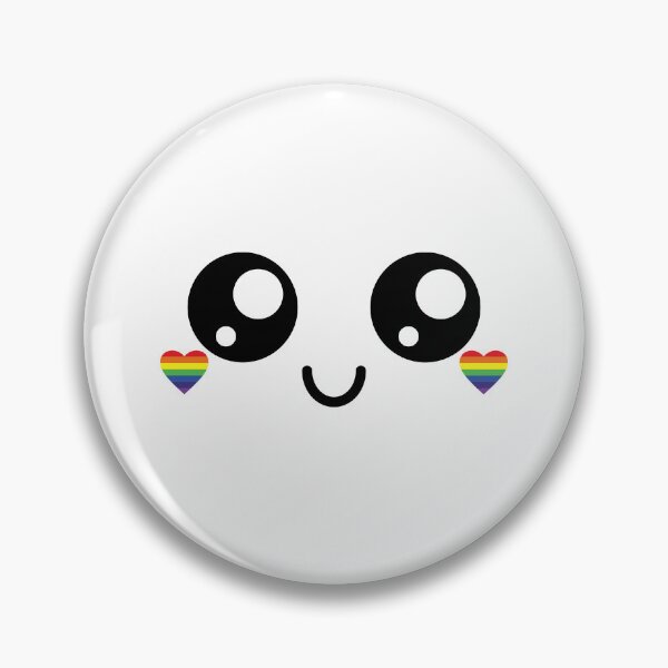 Item preview, Adorable kawaii smiling rainbow heart cheeks face designed and sold by BlushyPrint.