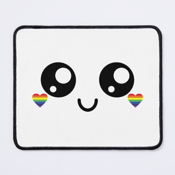 Item preview, Adorable kawaii smiling rainbow heart cheeks face designed and sold by BlushyPrint.