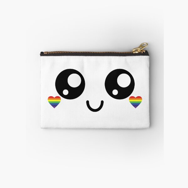 Item preview, Adorable kawaii smiling rainbow heart cheeks face designed and sold by BlushyPrint.