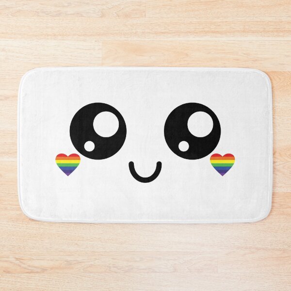 Item preview, Adorable kawaii smiling rainbow heart cheeks face designed and sold by BlushyPrint.