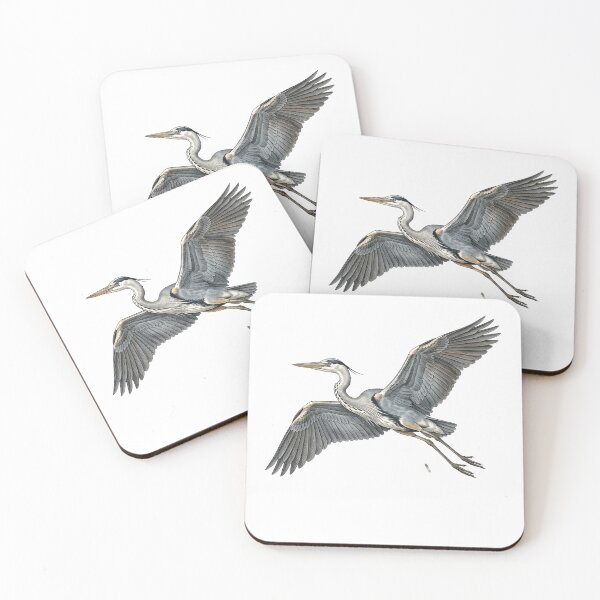 Item preview, Grey Heron In Flight Print designed and sold by DangaVintage.