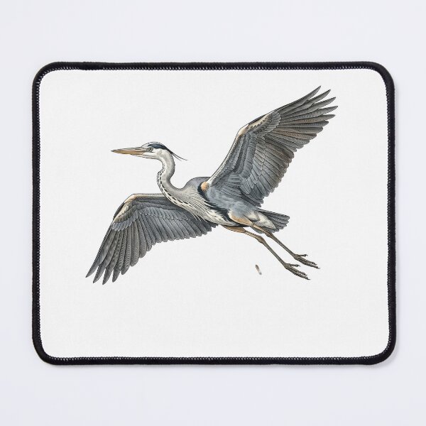 Item preview, Grey Heron In Flight Print designed and sold by DangaVintage.