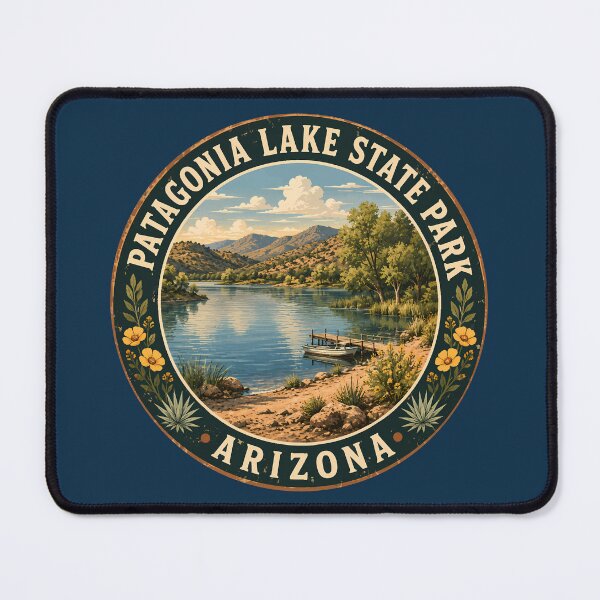 Item preview, Patagonia Lake State Park Arizona Illustration Travel Art Badge designed and sold by KrisSidDesigns.