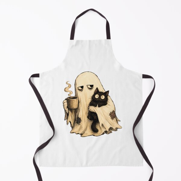 Item preview, Cozy Ghost Coffee Black Cat Autumn Aesthetic designed and sold by chattsuede.