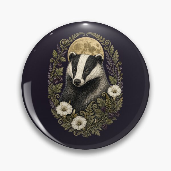 Item preview, Moonlit Badger of the Hidden Grove designed and sold by printheavenart.