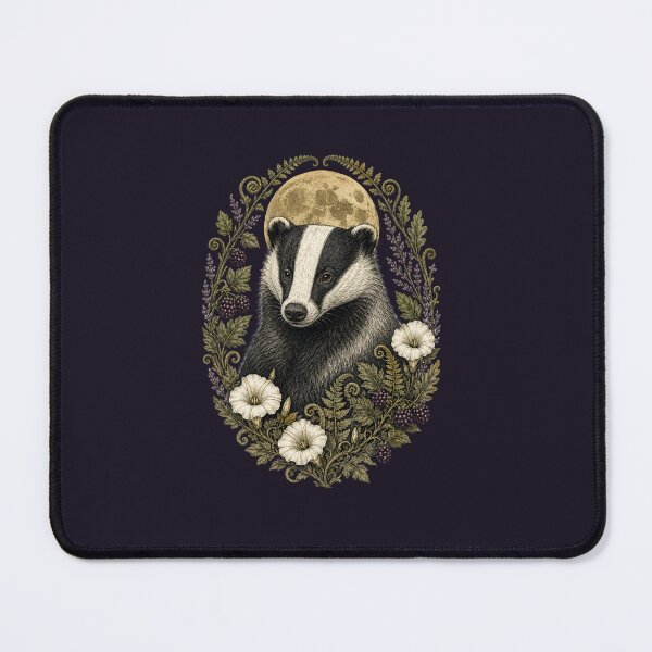 Item preview, Moonlit Badger of the Hidden Grove designed and sold by printheavenart.