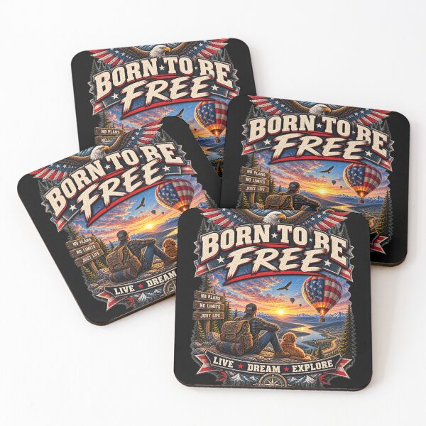 Item preview, Born To Be Free- Vintage Americana Outdoor Adventure T -Shirt designed and sold by DomKo10.