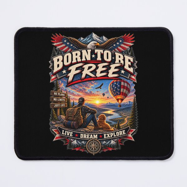 Item preview, Born To Be Free- Vintage Americana Outdoor Adventure T -Shirt designed and sold by DomKo10.