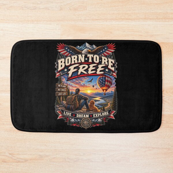 Item preview, Born To Be Free- Vintage Americana Outdoor Adventure T -Shirt designed and sold by DomKo10.