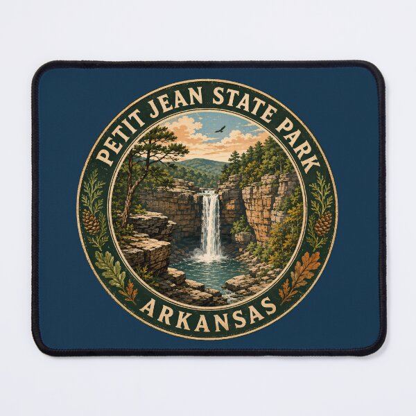 Item preview, Petit Jean State Park Arkansas Illustration Travel Art Badge designed and sold by KrisSidDesigns.