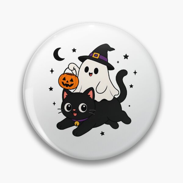 Item preview, Ghost Riding Black Cat Witch Hat Halloween designed and sold by chattsuede.
