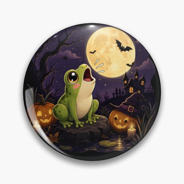 Item preview, Frog Howling At The Moon Halloween Funny Gifts For Frog Lovers designed and sold by EdithPrint.