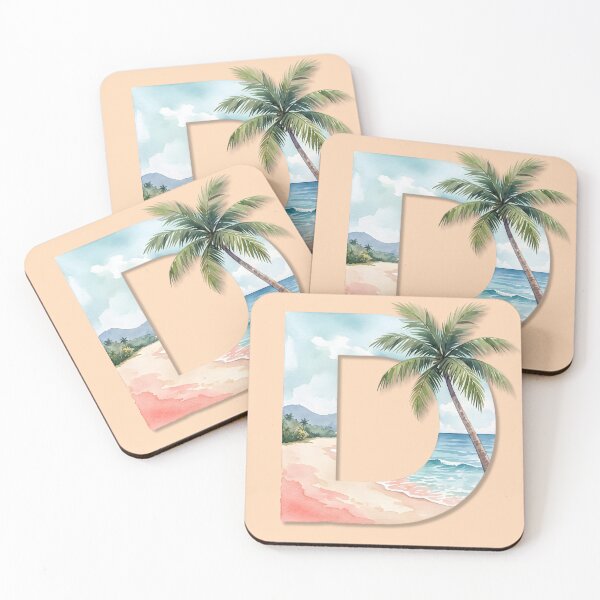 Artikelvorschau, Küstenmotiv mit Initialen D, Strandmonogramm, Ozean, personalisiertes Design entworfen und verkauft von Sea Gem.