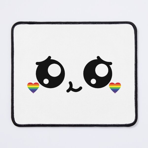 Item preview, Cute kawaii shy rainbow heart cheeks face designed and sold by BlushyPrint.