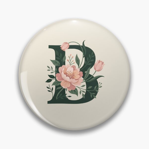 Item preview,  Blush pink Floral Letter B Monogram Botanical designed and sold by ITCHAWAWAA.