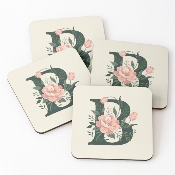 Item preview,  Blush pink Floral Letter B Monogram Botanical designed and sold by ITCHAWAWAA.
