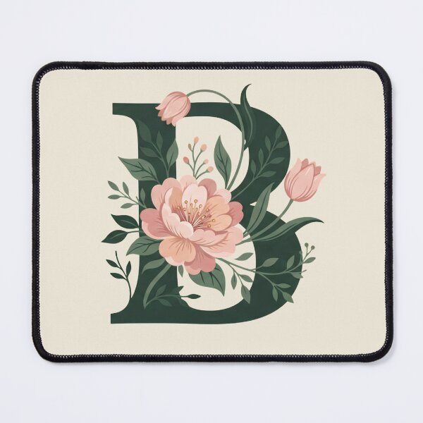 Item preview, Blush pink Floral Letter B Monogram Botanical designed and sold by ITCHAWAWAA.