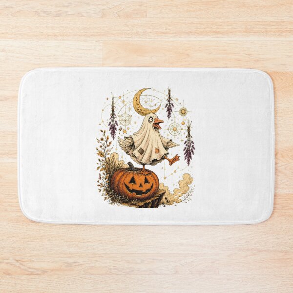 Item preview, Cottagecore Ghost Duck Pumpkin Halloween Celestial Moon designed and sold by chattsuede.