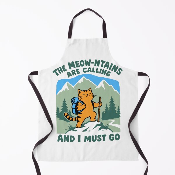Item preview, The meow-ntains are calling cat hiking designed and sold by Traveldrawings.
