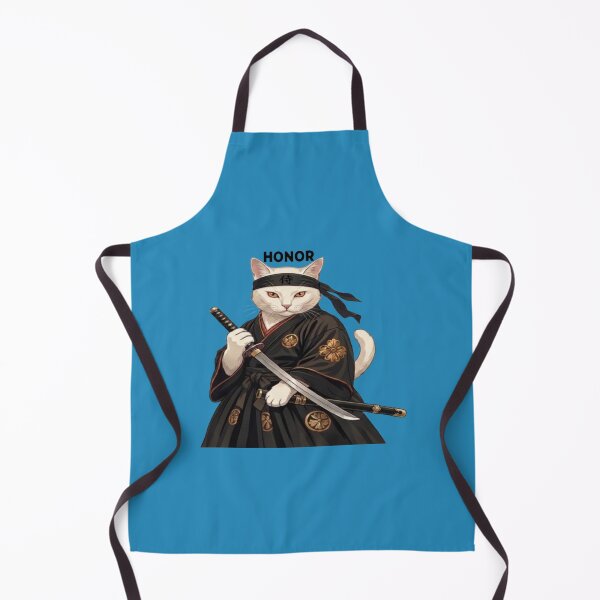 Item preview, Japanese Samurai Cat with Katana Sword - White Cat Warrior Art designed and sold by Northern Glow Art.