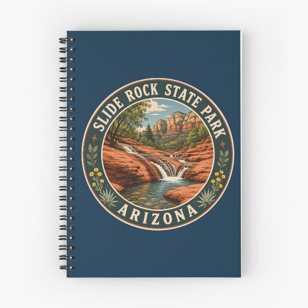 Item preview, Slide Rock State Park Arizona Illustration Travel Art Badge designed and sold by KrisSidDesigns.