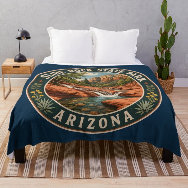 Item preview, Slide Rock State Park Arizona Illustration Travel Art Badge designed and sold by KrisSidDesigns.