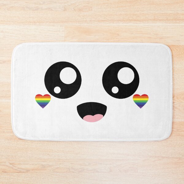 Item preview, Adorable kawaii happy rainbow heart cheeks face designed and sold by BlushyPrint.