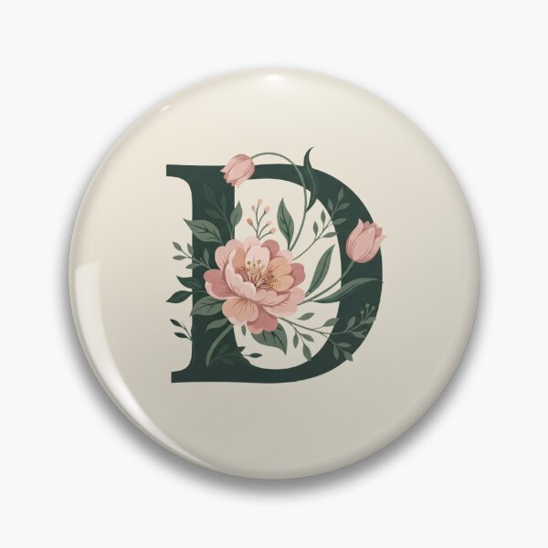 Item preview, Blush pink Floral Letter D Monogram Botanical designed and sold by ITCHAWAWAA.
