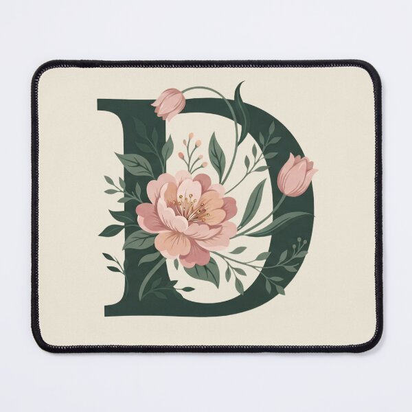 Item preview, Blush pink Floral Letter D Monogram Botanical designed and sold by ITCHAWAWAA.