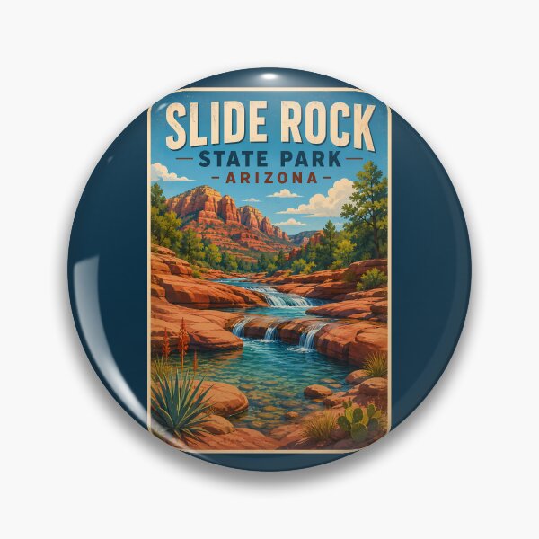 Item preview, Slide Rock State Park Arizona Illustration Travel Art Vintage designed and sold by KrisSidDesigns.
