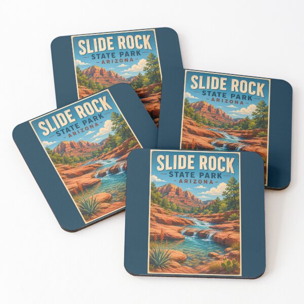 Item preview, Slide Rock State Park Arizona Illustration Travel Art Vintage designed and sold by KrisSidDesigns.