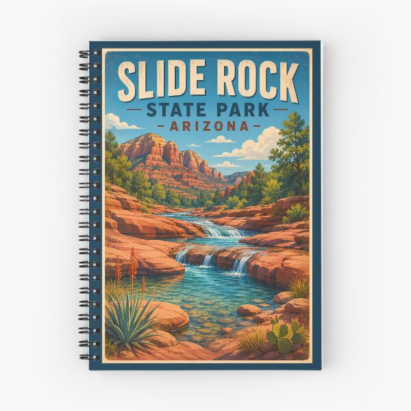 Item preview, Slide Rock State Park Arizona Illustration Travel Art Vintage designed and sold by KrisSidDesigns.