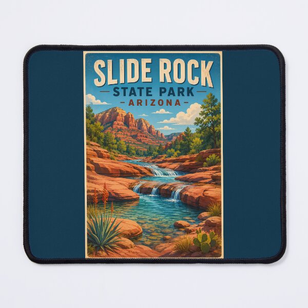 Item preview, Slide Rock State Park Arizona Illustration Travel Art Vintage designed and sold by KrisSidDesigns.