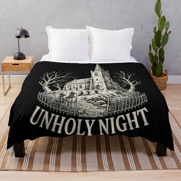 Item preview, HALLOWEEN Unholy Night Gothic Church - Vintage Line Art Halloween Horror designed and sold by Uglyandcute.