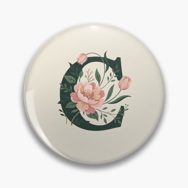 Item preview,  Blush pink Floral Letter C Monogram Botanical designed and sold by ITCHAWAWAA.