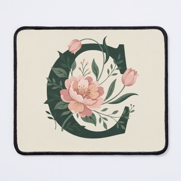Item preview, Blush pink Floral Letter C Monogram Botanical designed and sold by ITCHAWAWAA.