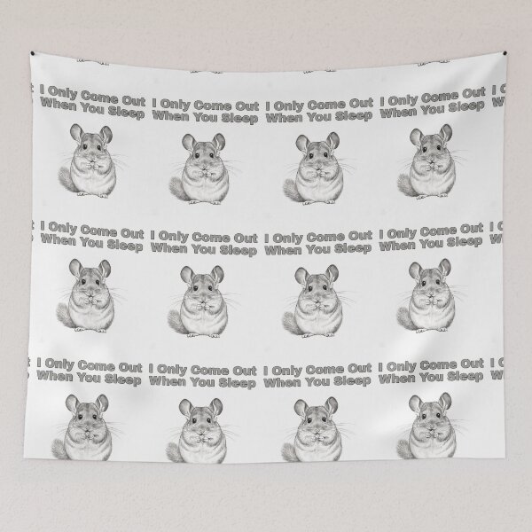 Item preview, Shy Nocturnal Chinchilla Bedtime Sketch Design designed and sold by NatureUnleashed.