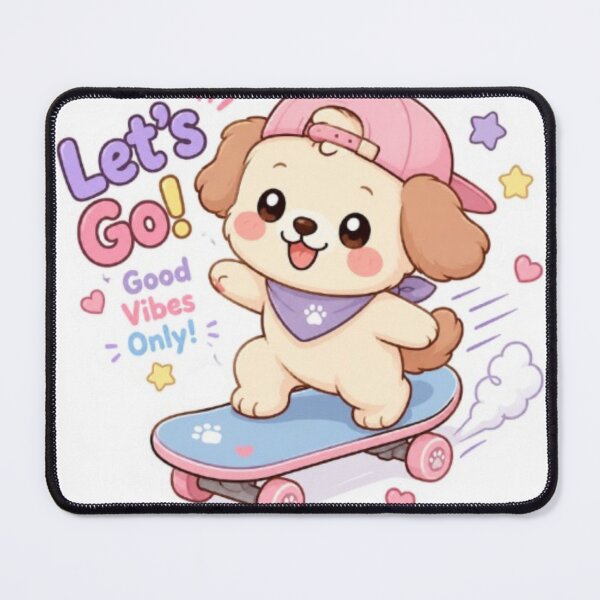 Item preview, Cute puppy riding on skateboard designed and sold by Vegasstickers.