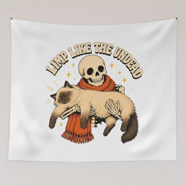 Item preview, Limp Undead Skeleton Cat Cozy Gothic Autumn designed and sold by chattsuede.