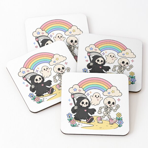 Item preview, Pastel Goth Grim Reaper Skeleton Rainbow Path designed and sold by chattsuede.