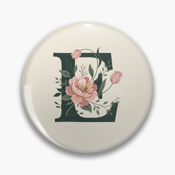 Item preview, Blush pink Floral Letter E Monogram Botanical designed and sold by ITCHAWAWAA.