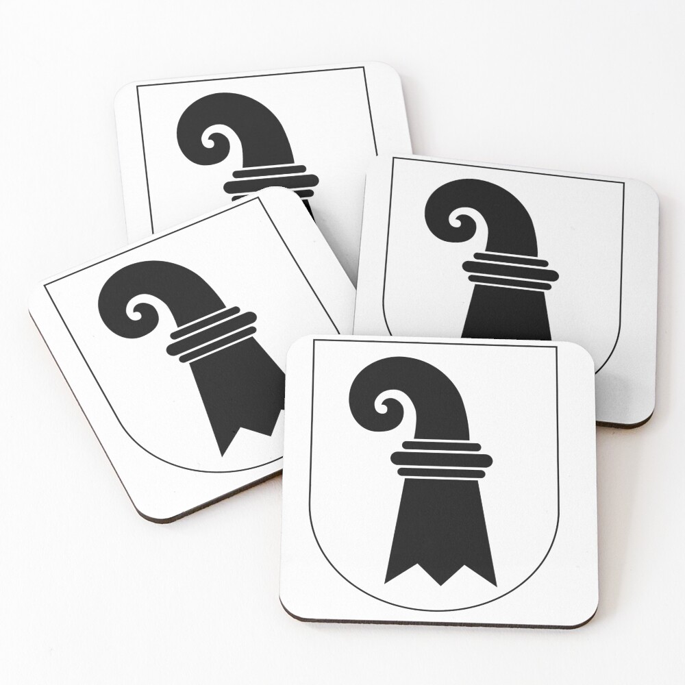 Basel Coat of Arms, Switzerland Coasters (Set of 4)