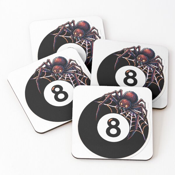 Item preview, 8 Ball Spider Web Halloween Gothic Pool Billiard Art designed and sold by billiards TRININIT.